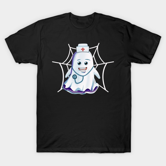 Nurse Ghost Stethoscope Halloween Costume T-Shirt by TheTeeBee